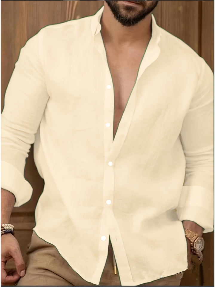 Men's Shirt | Solid & Versatile | Long Sleeve & Pointed Collar