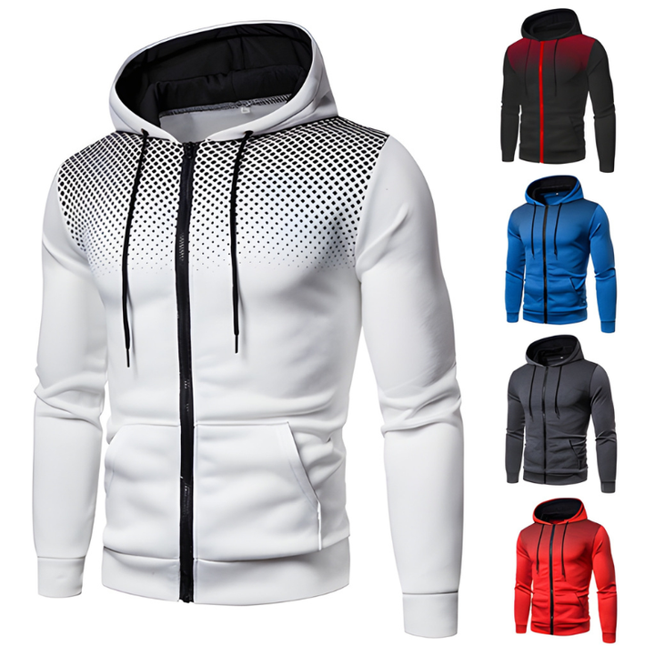 Winter Jacket Men Sporty Hoodie with Zipper Breathable & Warm Modern Design, view 6 - Elena Harper