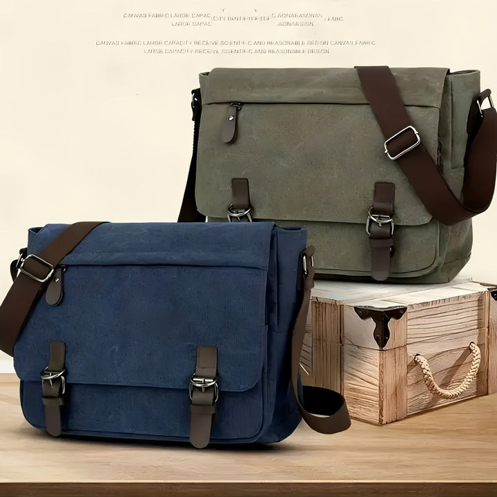 Men's Shoulder Bag | Sturdy & Spacious with Multiple Pockets | Adjustable Strap