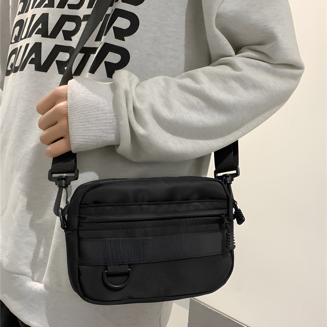 Men's Shoulder Bag | Compact & Slim Design | Phone Pocket & Adjustable Strap | Green Nylon