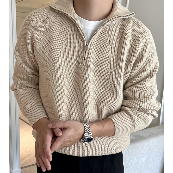 Sweaters Men | Chunky Knit | Half Zip | Classic Design