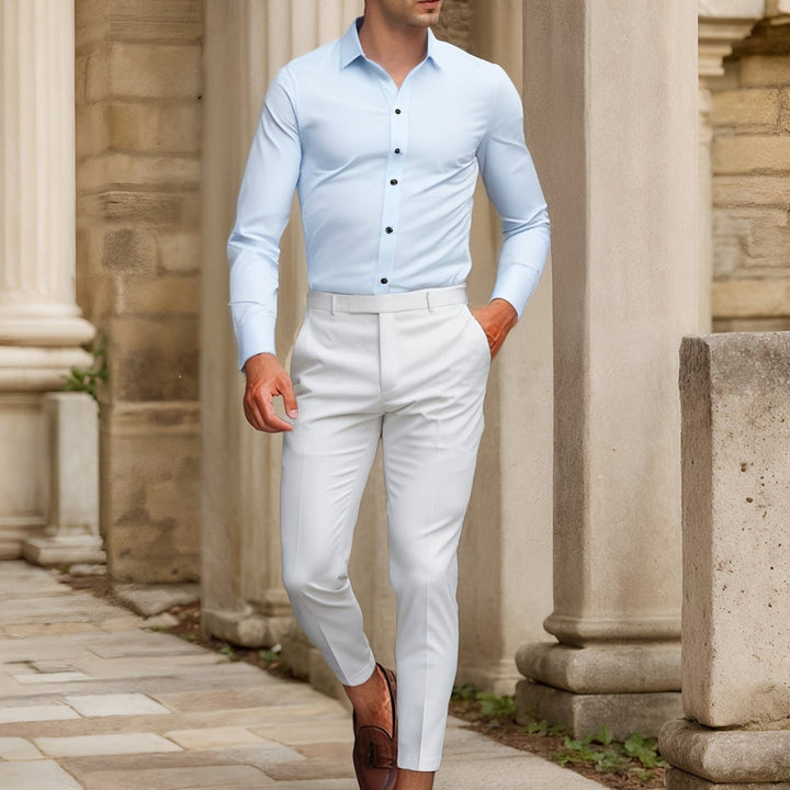 Men's Shirt | Slim Fit | Solid & Subtle Shine | Formal & Casual