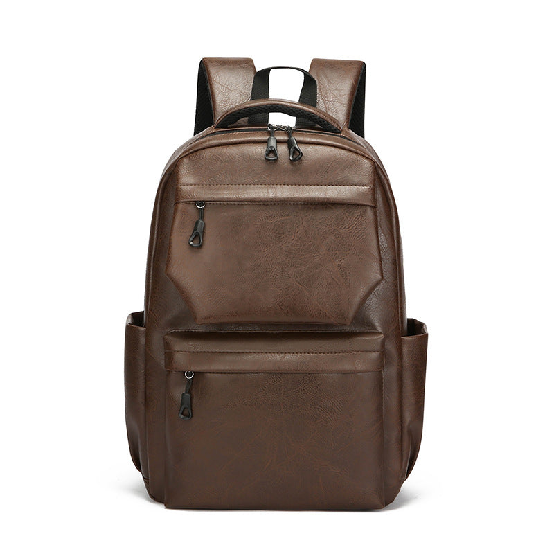 Men's Backpack | Large Capacity | Lightweight & Adjustable Strap | PU with Side Thread Detail