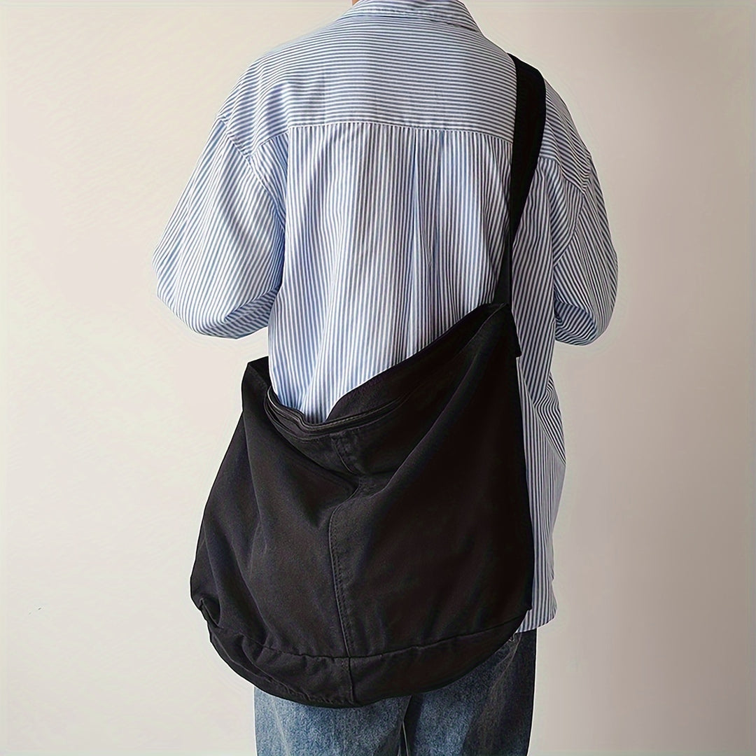 Men's Shoulder Bag | Canvas Crossbody | Adjustable Wide Strap | Minimalist & Durable