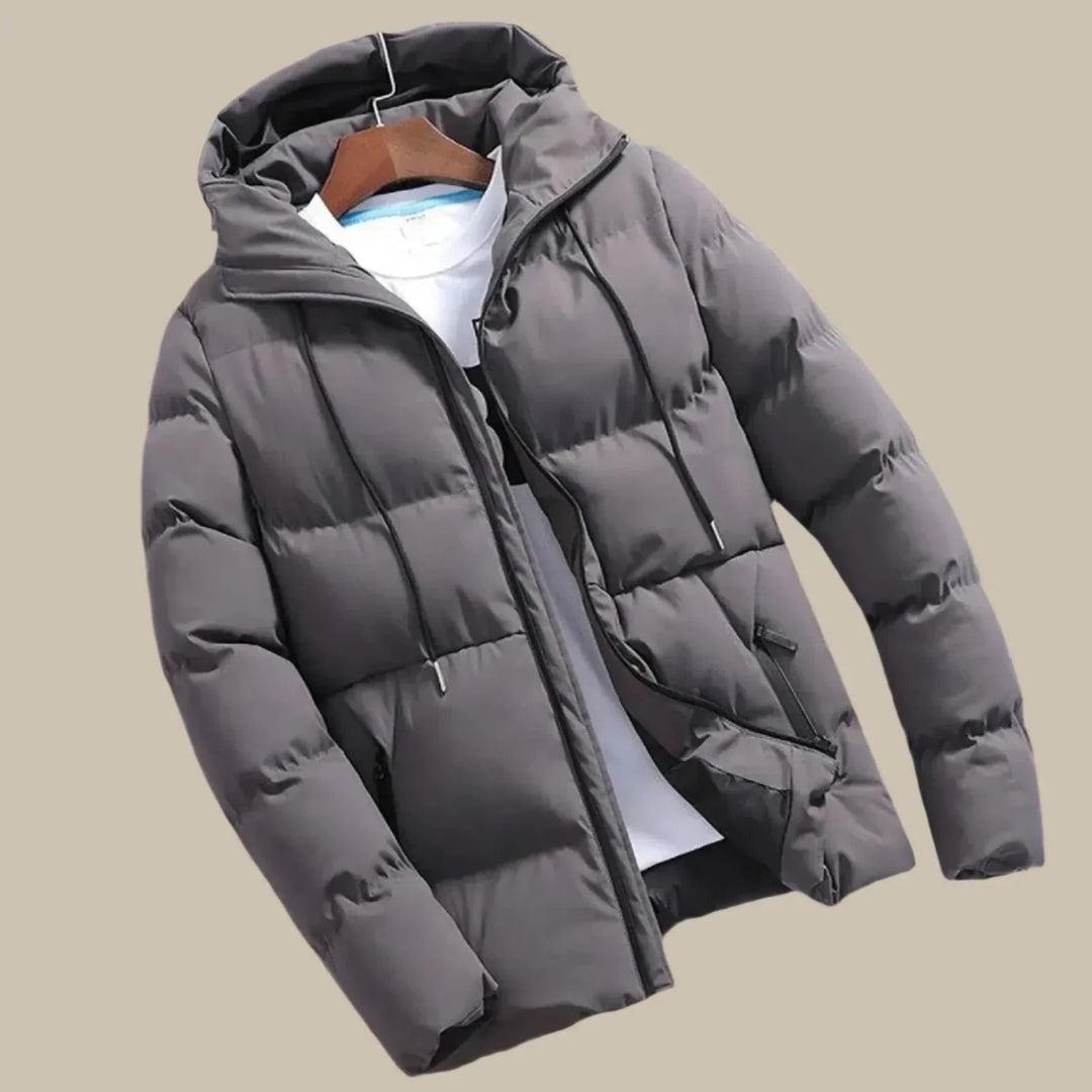 Men's Warm Hooded Puffer Jacket for Winter Comfort & Style