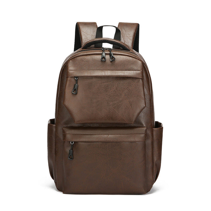 Men's Backpack | Large Capacity | Lightweight & Adjustable Strap | PU with Side Thread Detail