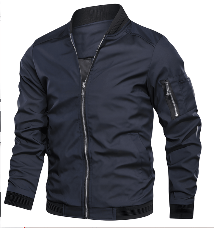 Men's Mid Jacket | Bomber Jacket with Zipper | Windproof & Multiple Pockets
