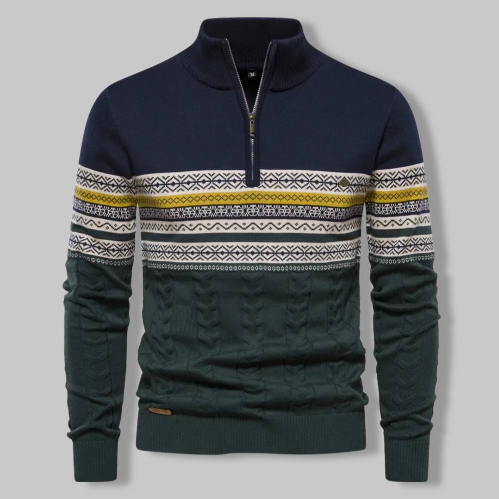 Refined half-zip sweater for men with cozy comfort and unique style | Ivo