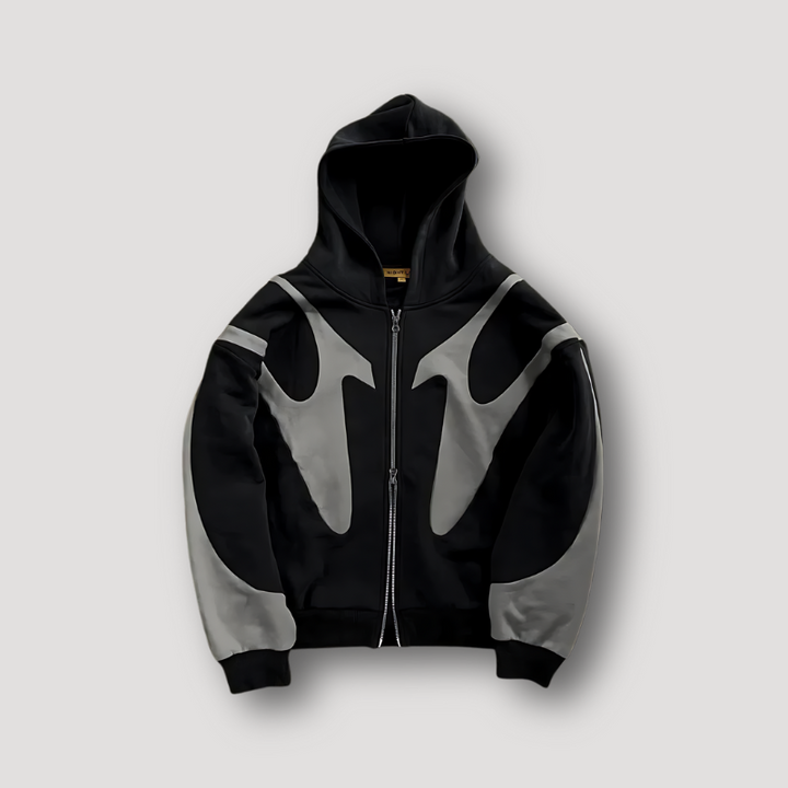 Peter | Men's Trendy Hoodie with Flame Pattern and Zipper