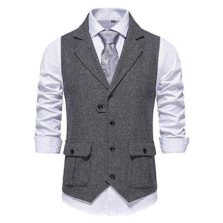 Men's Vest | Elegant & Vintage | Formal Workwear | Woven Fabric
