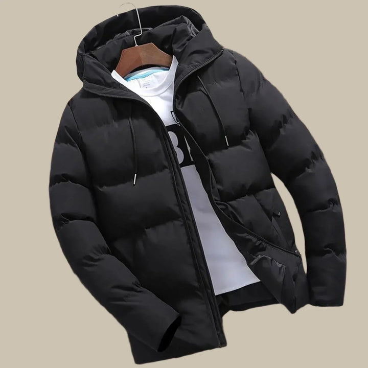 Men's Warm Hooded Puffer Jacket for Winter Comfort & Style