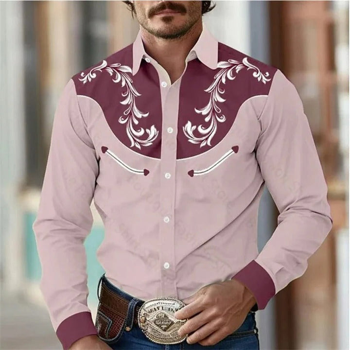 Men's Shirt | Embroidery & Contrasting Design | Country Style