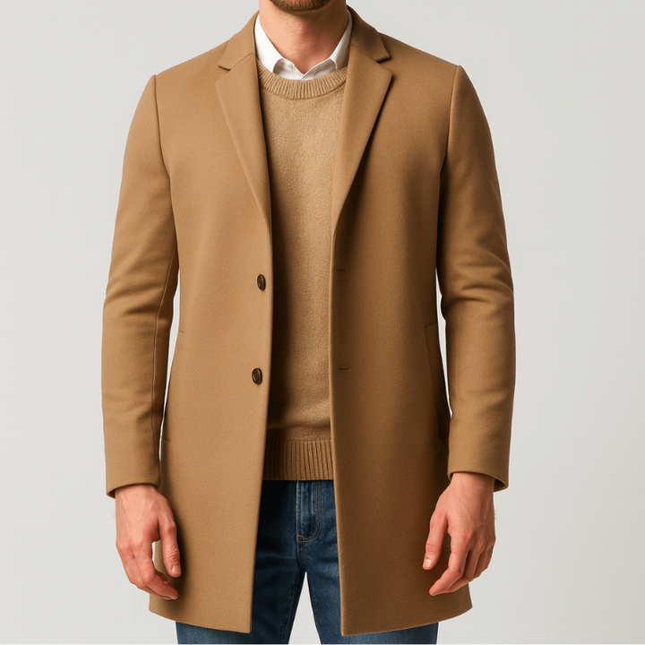 Winter Coat for Men | Tailored Trench Coat | Button Design