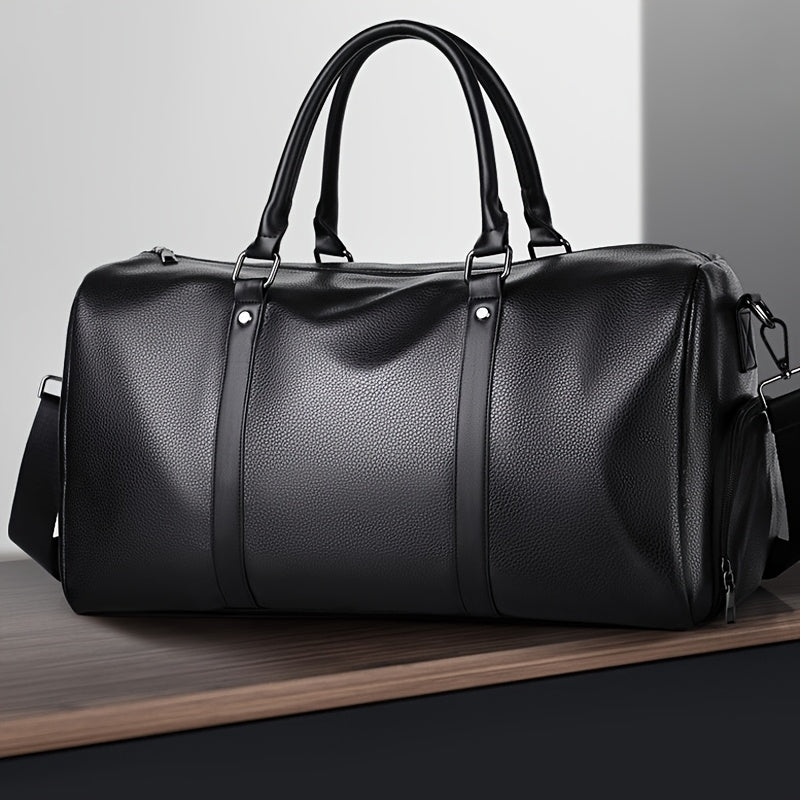 Men's Travel Bag | Stylish & Multifunctional | Adjustable Shoulder Strap | PU Leather