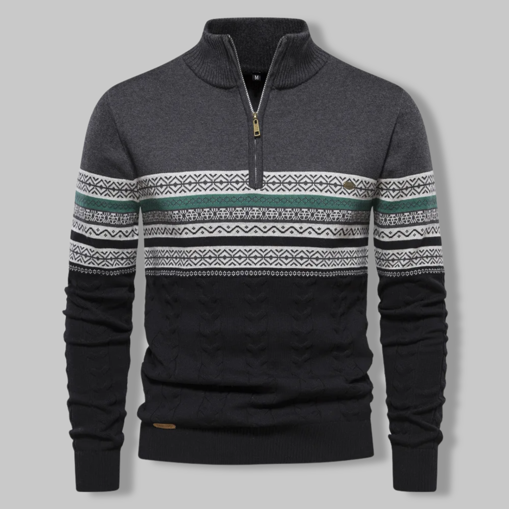 Refined half-zip sweater for men with cozy comfort and unique style | Ivo