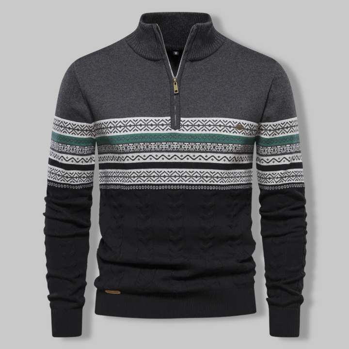 Refined half-zip sweater for men with cozy comfort and unique style | Ivo