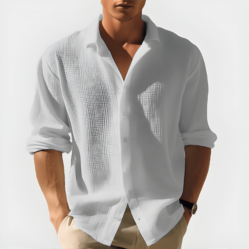 Men's Shirt | Long Sleeves | Classic Design with Notch Collar