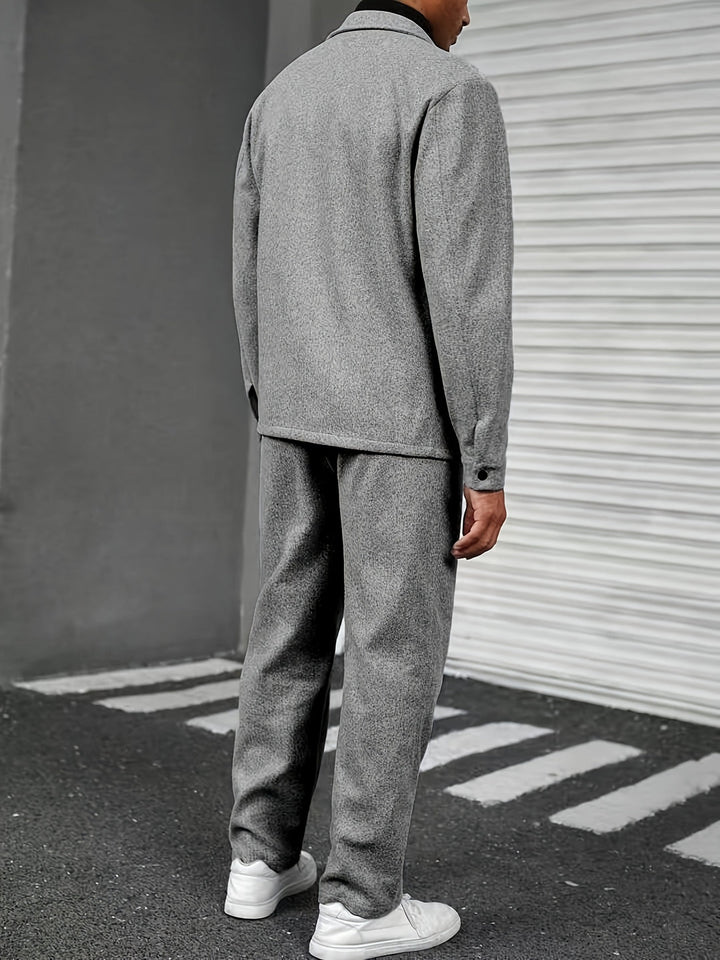 Men's Two-Piece Set | Solid Color & Loose Fit | Spring & Autumn