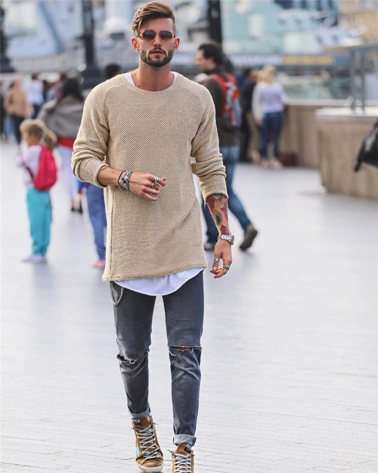 Men's Cardigan | Long Knitted Sweater | Comfort & Versatile Style