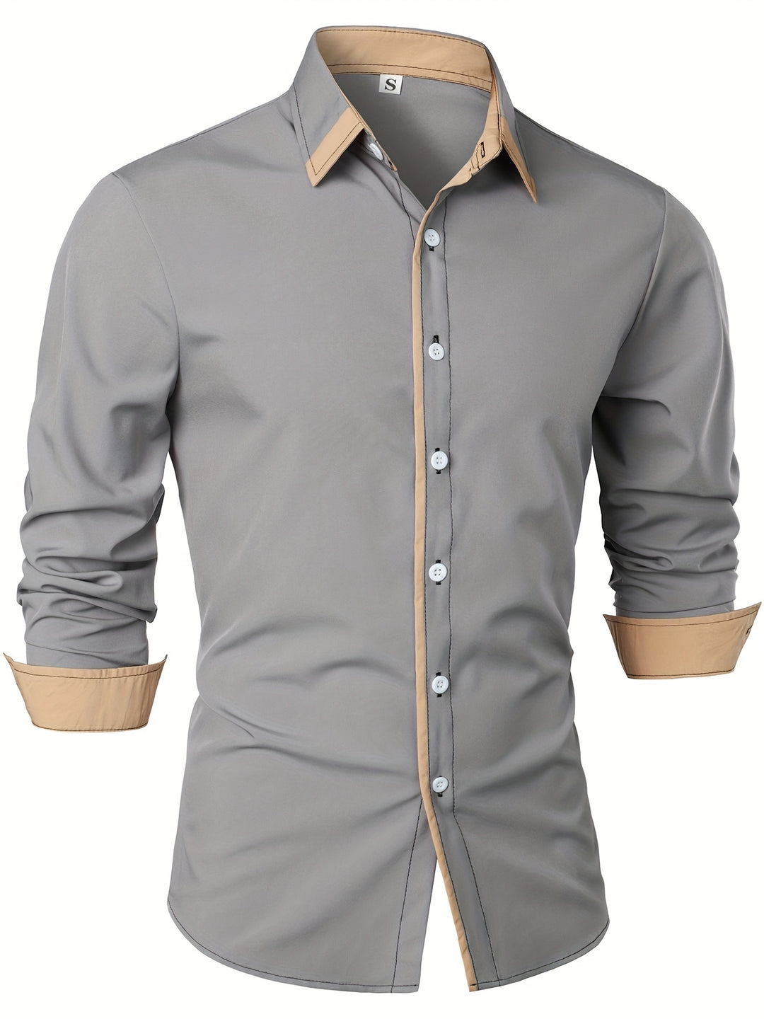 Men's Shirt | Timeless & Comfortable | Contrasting Button | Long Sleeves | Casual