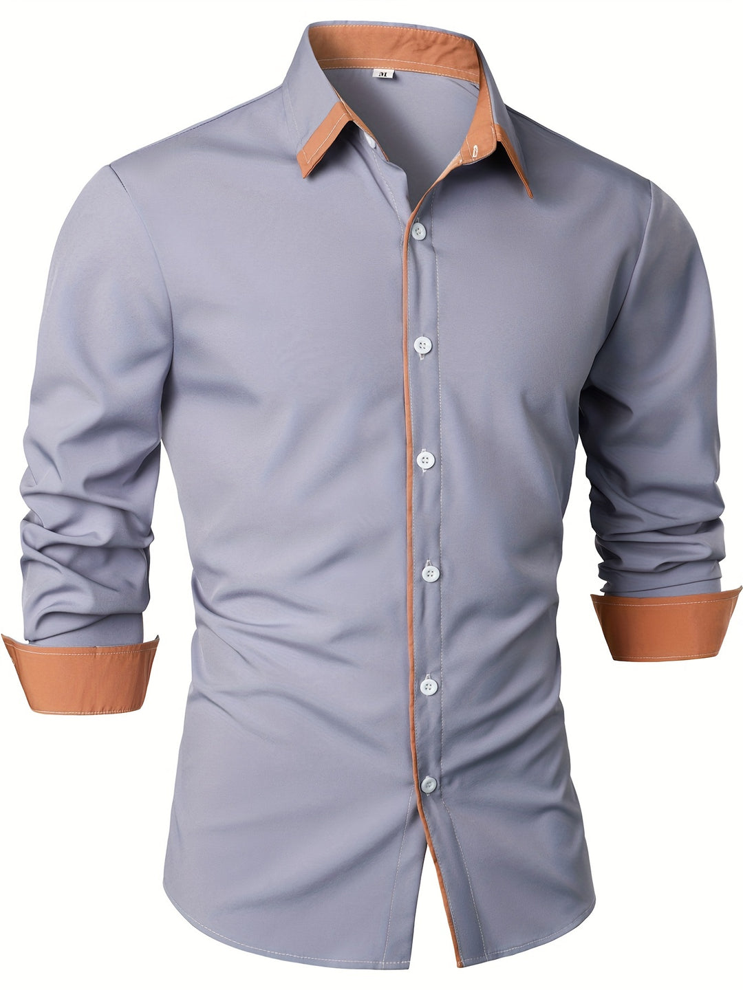 Men's Shirt | Timeless & Comfortable | Contrasting Button | Long Sleeves | Casual