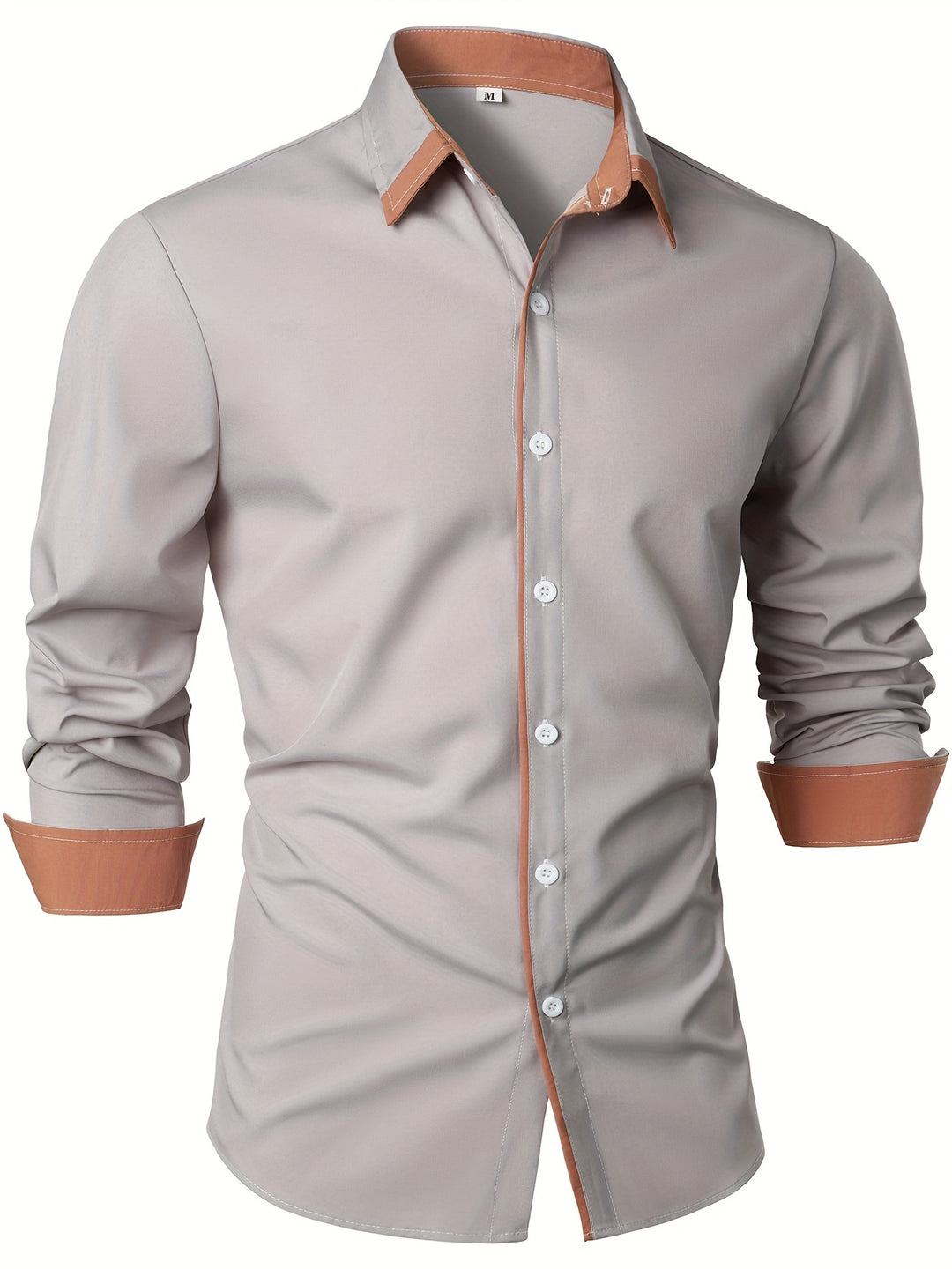 Men's Shirt | Timeless & Comfortable | Contrasting Button | Long Sleeves | Casual