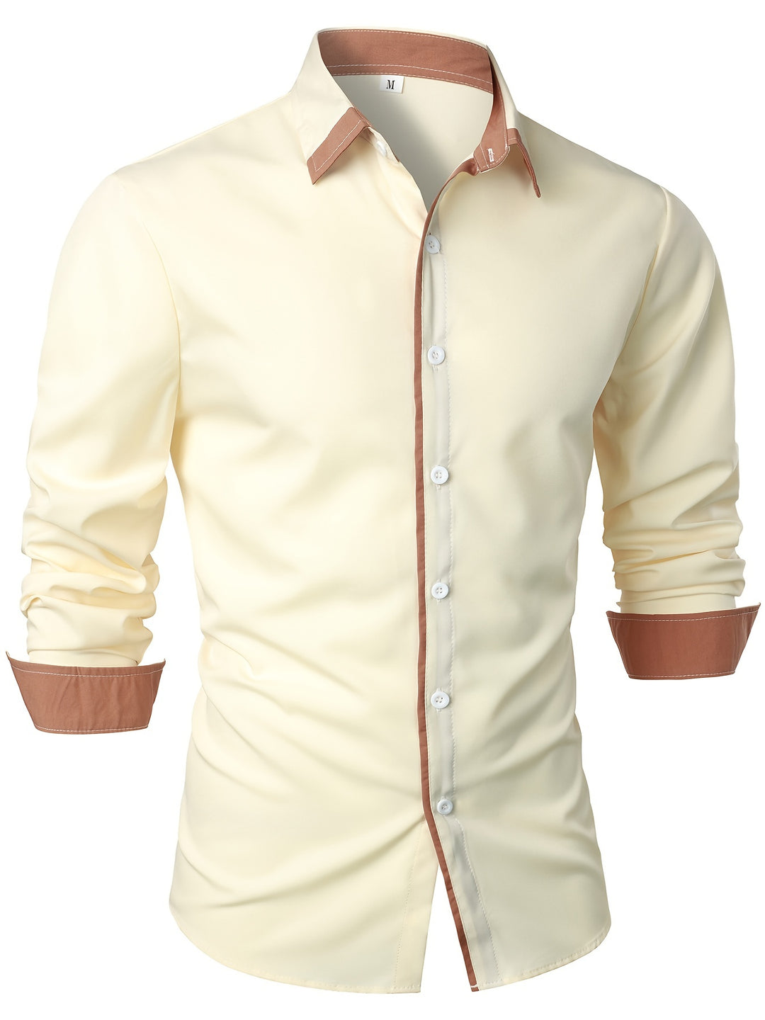Men's Shirt | Timeless & Comfortable | Contrasting Button | Long Sleeves | Casual