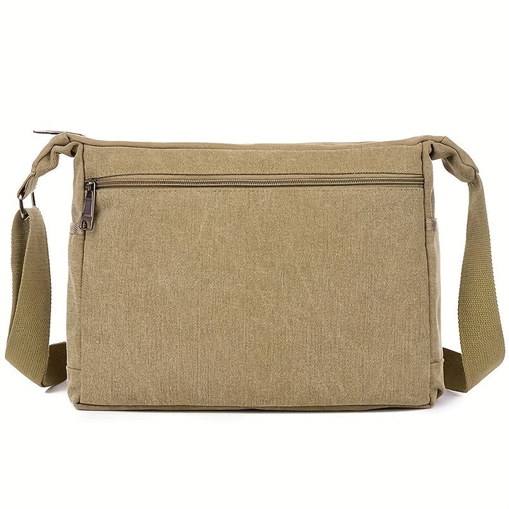 Men's Shoulder Bag | Vintage Canvas | Adjustable Strap & Multiple Zipper Pockets | Lightweight & Durable