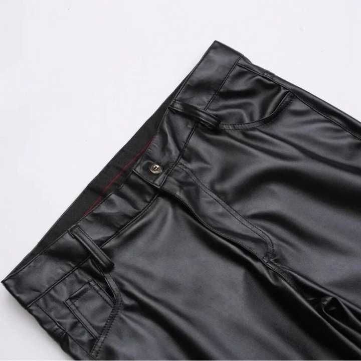 Men's Trousers Timeless Design Casual Wear Stretch PU Leather Pants, view 5 - Elena Harper