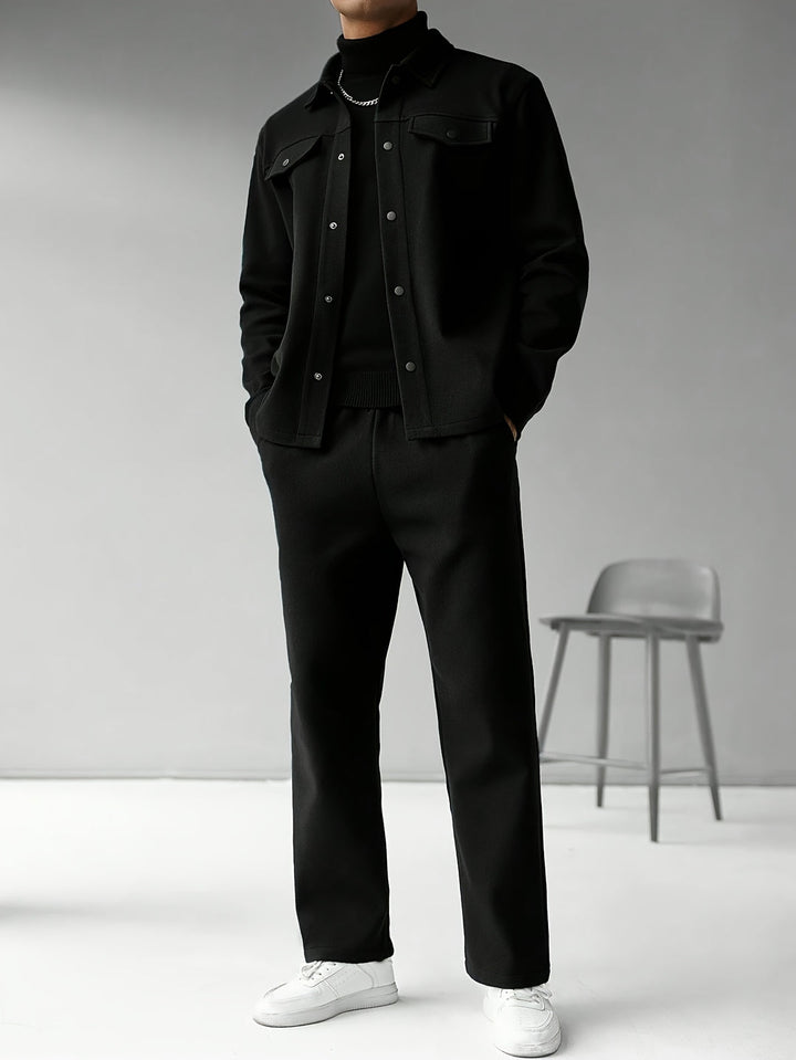 Men's Two-Piece Set | Solid Color & Loose Fit | Spring & Autumn