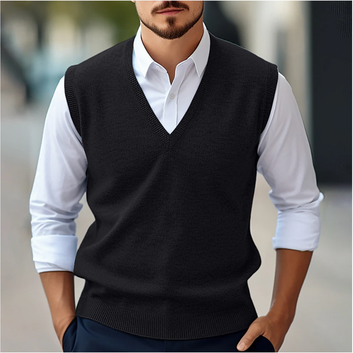 Patrick | Men's Sleeveless Knit Vest with V-Neck