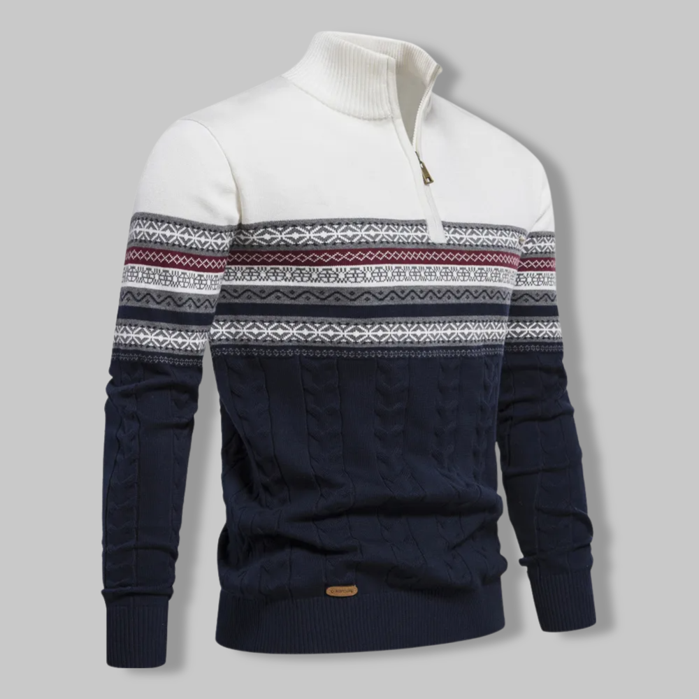 Refined half-zip sweater for men with cozy comfort and unique style | Ivo