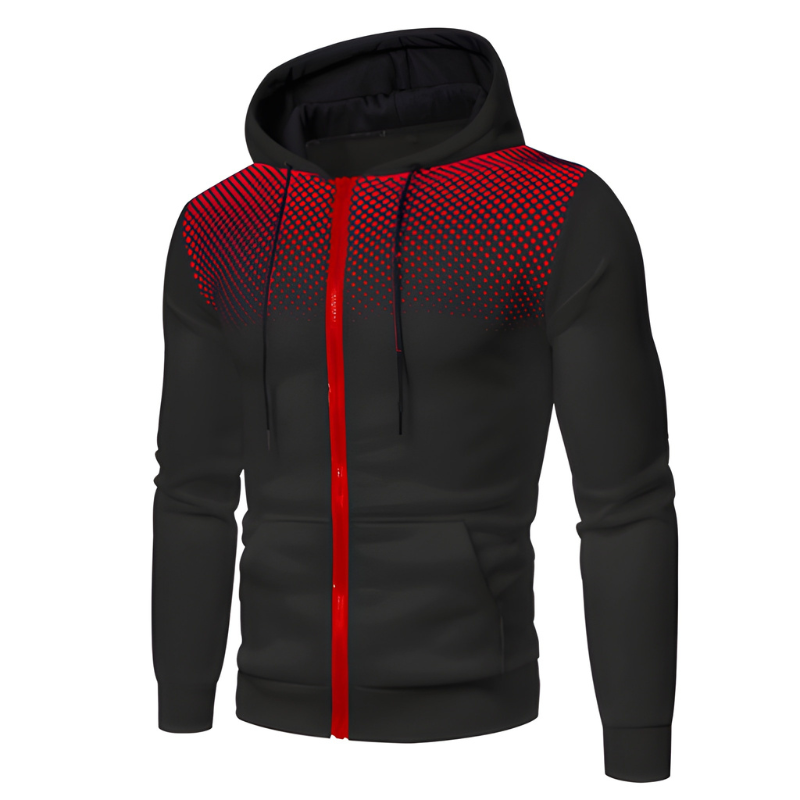 Winter Jacket Men Sporty Hoodie with Zipper Breathable & Warm Modern Design, view 5 - Elena Harper