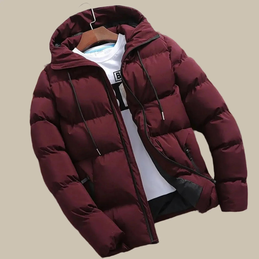 Men's Warm Hooded Puffer Jacket for Winter Comfort & Style