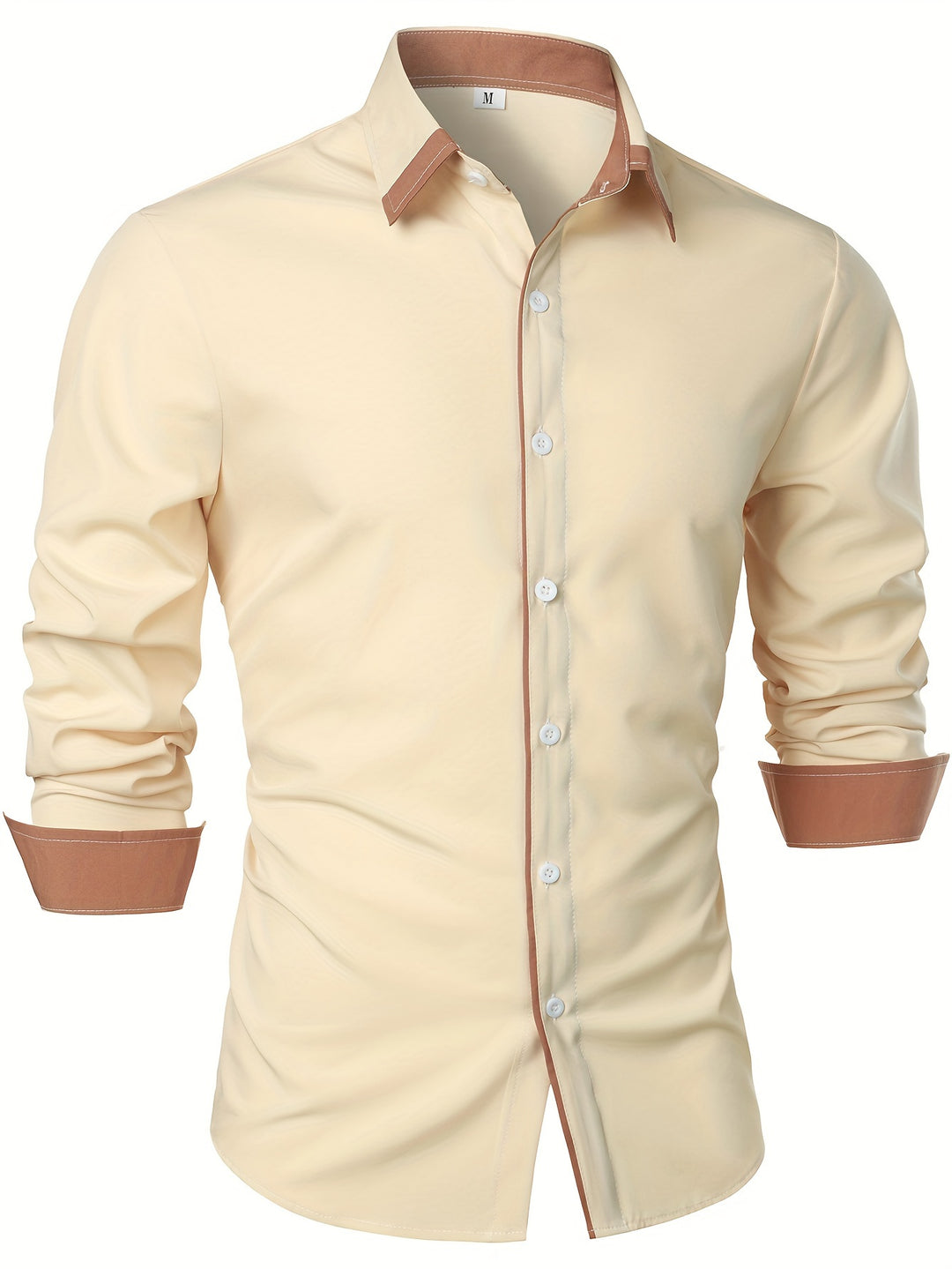 Men's Shirt | Timeless & Comfortable | Contrasting Button | Long Sleeves | Casual