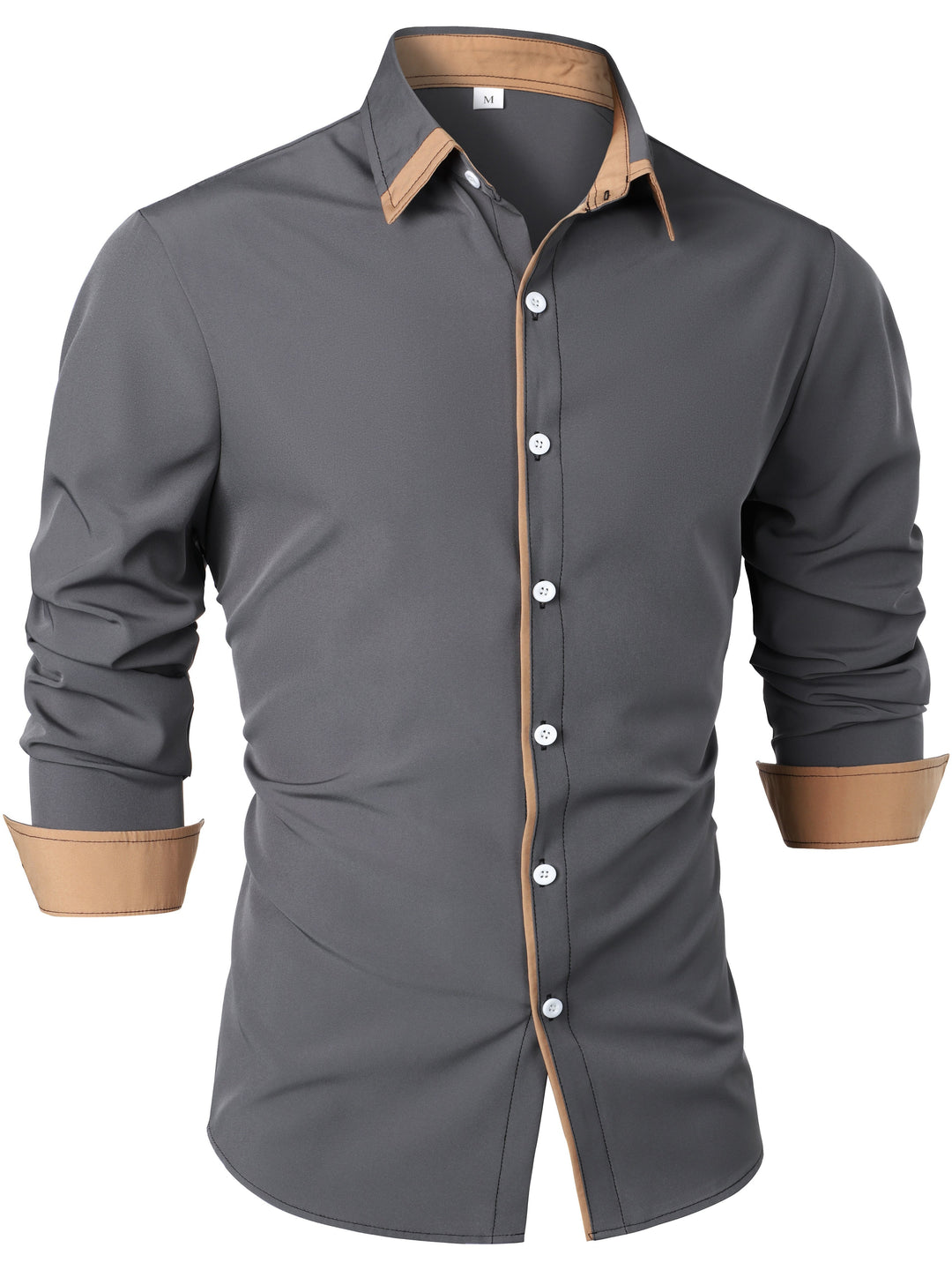 Men's Shirt | Timeless & Comfortable | Contrasting Button | Long Sleeves | Casual