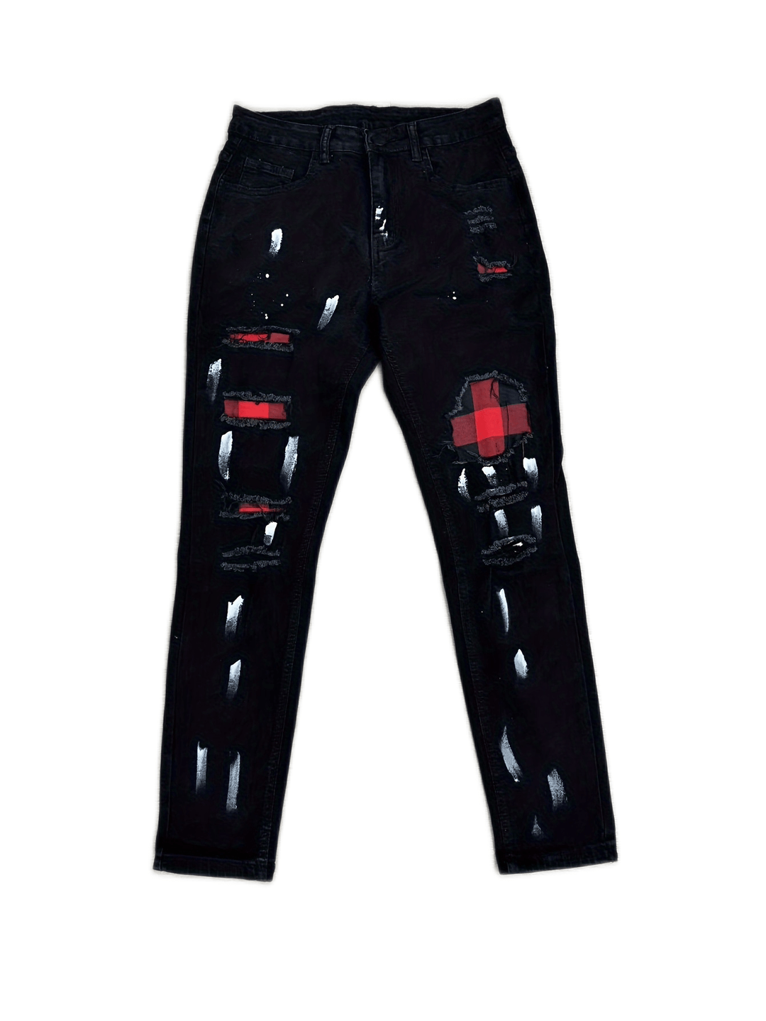 Men's Patchwork Jeans | Slim Fit | Stretch Denim | Trendy Style