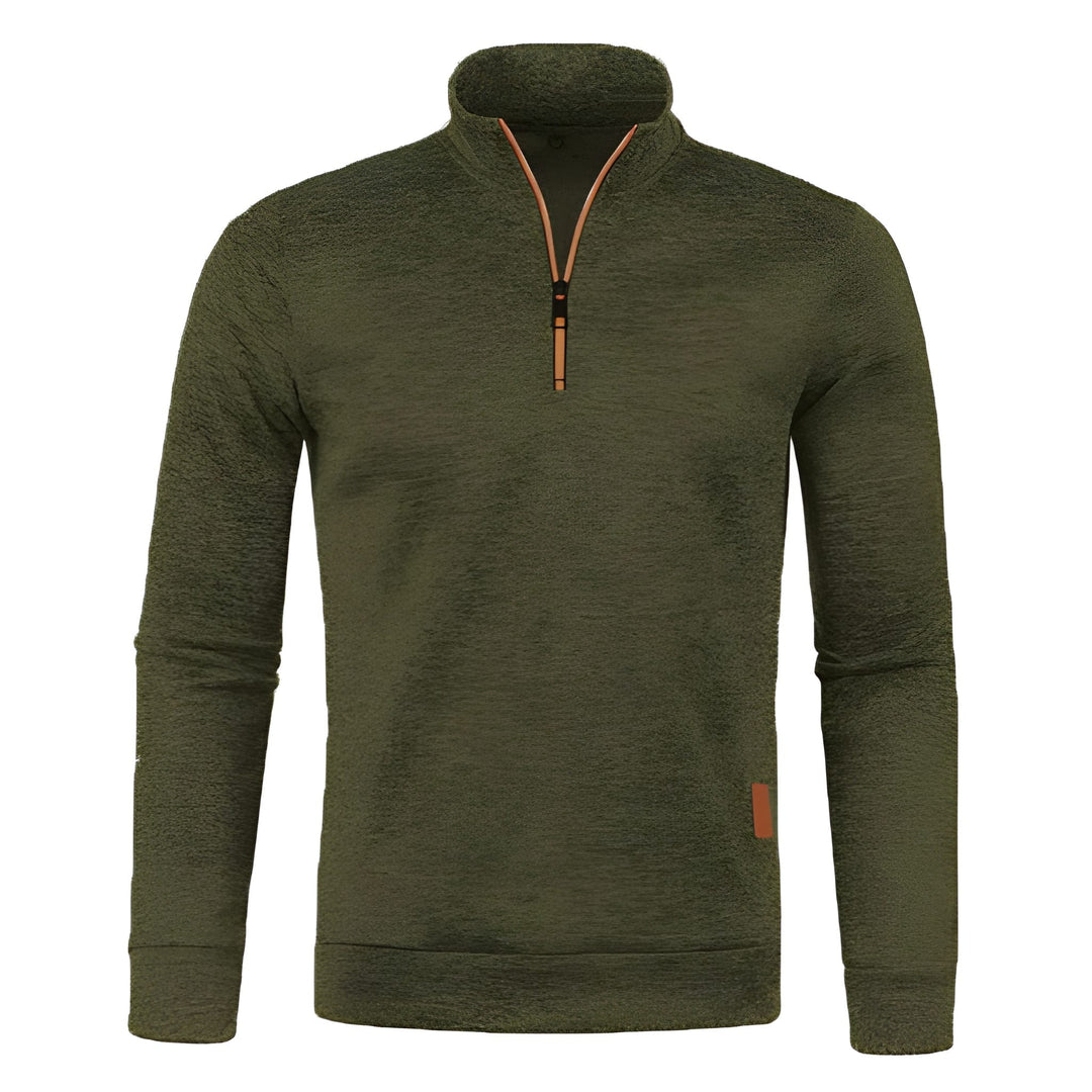 Sweaters Men Stylish Turtleneck Sweater for Men with Half Zip Warm Winter Sweater, view 7 - Elena Harper