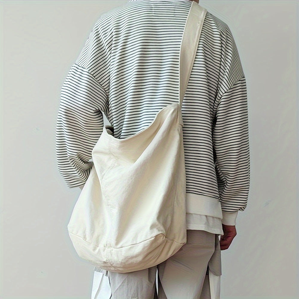 Men's Shoulder Bag | Canvas Crossbody | Adjustable Wide Strap | Minimalist & Durable
