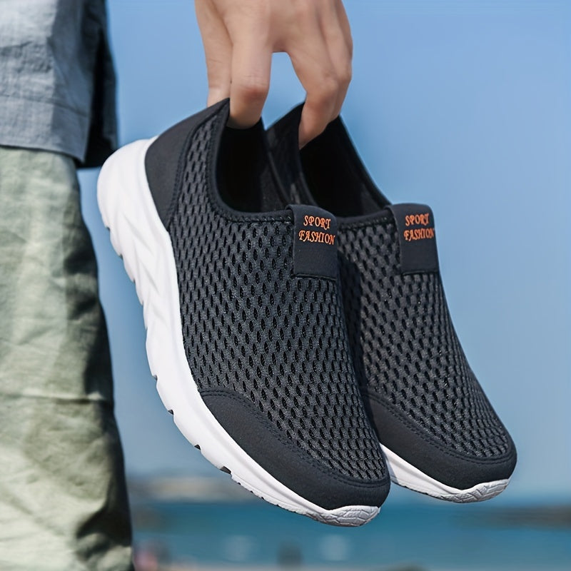 Men's Slip-on Sneakers Breathable Mesh Comfortable Walking Shoes Lightweight Sports Shoe - Elena Harper