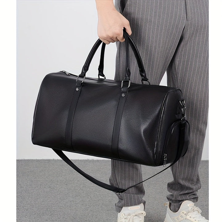 Men's Travel Bag | Stylish & Multifunctional | Adjustable Shoulder Strap | PU Leather