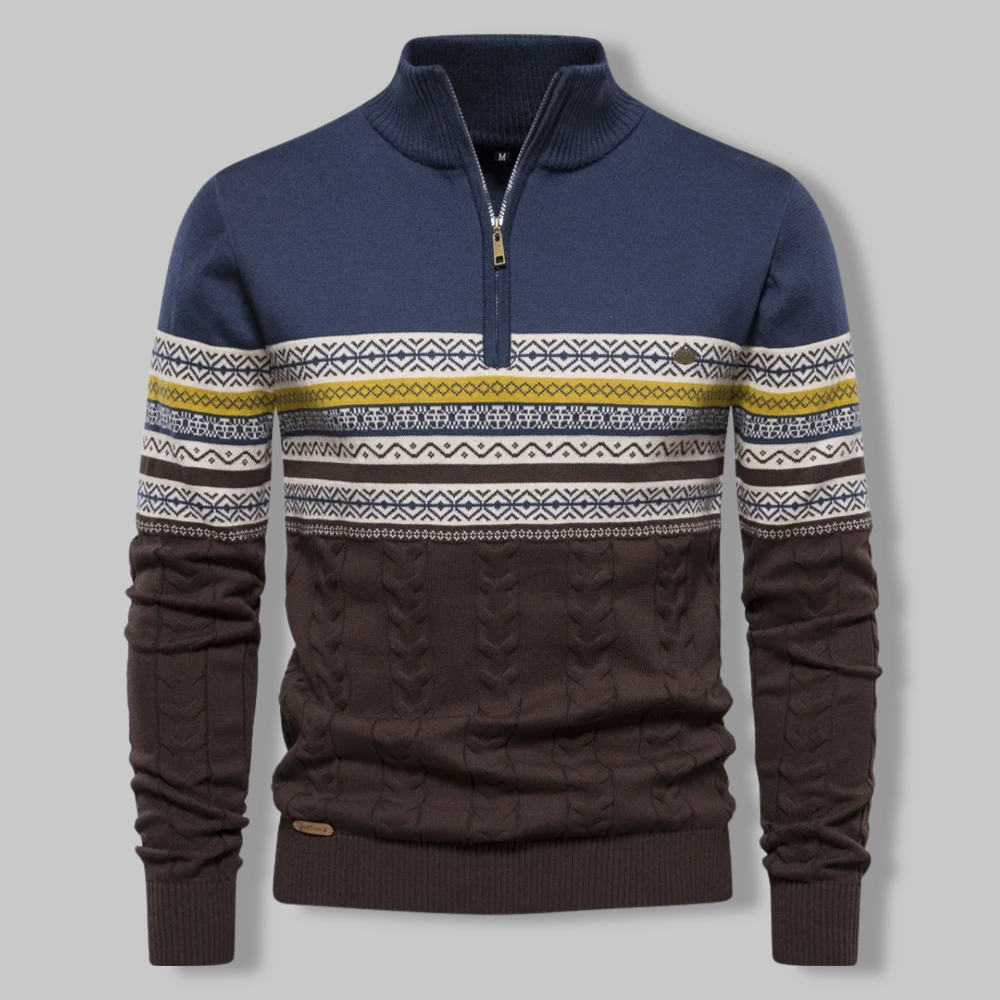 Refined half-zip sweater for men with cozy comfort and unique style | Ivo