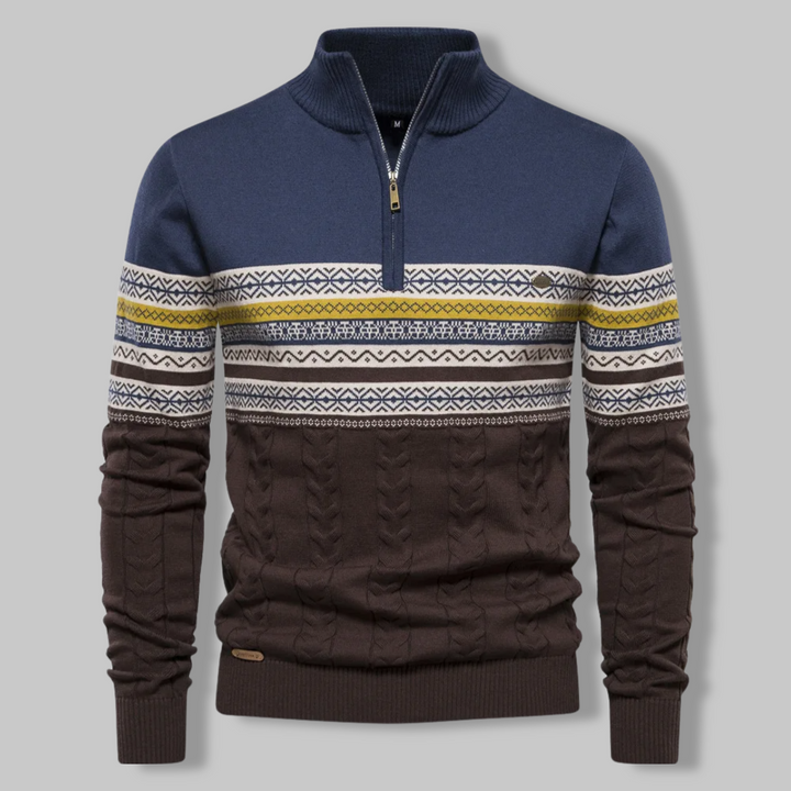 Refined half-zip sweater for men with cozy comfort and unique style | Ivo
