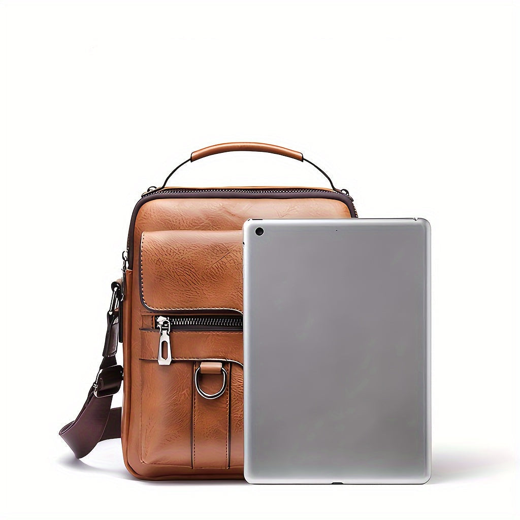 Men's Shoulder Bag | Vintage Crossbody | Multiple Pockets | Adjustable Strap