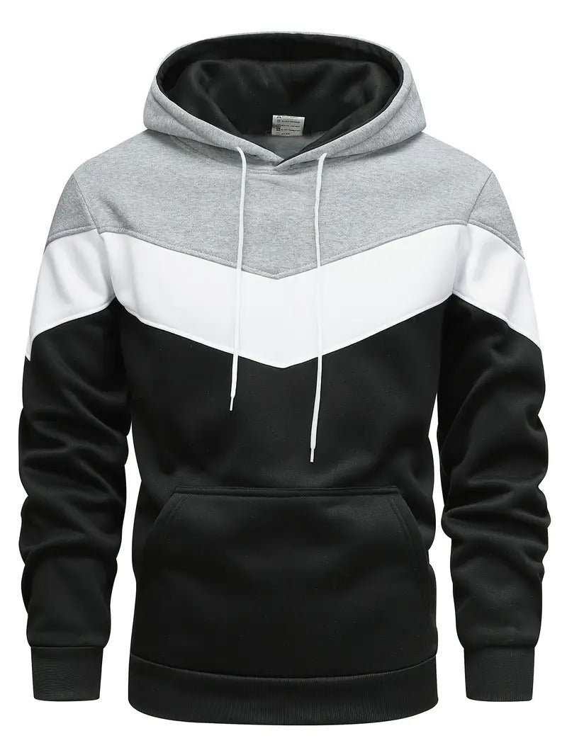 Men's Hoodie Color Block Graphic Print Winter Streetwear, view 7 - Elena Harper