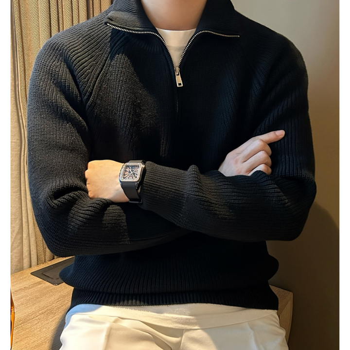Sweaters Men | Chunky Knit | Half Zip | Classic Design