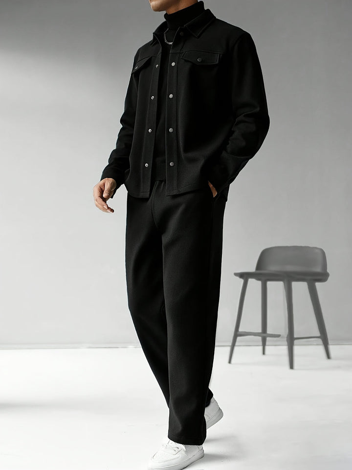 Men's Two-Piece Set | Solid Color & Loose Fit | Spring & Autumn