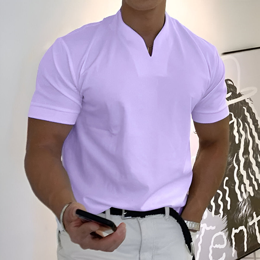 Men's Sport T-Shirt V-Neck & Stand-Up Collar Breathable & Stylish, view 8 - Elena Harper