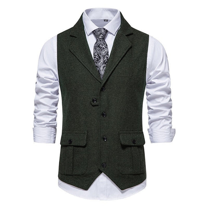Men's Vest | Elegant & Vintage | Formal Workwear | Woven Fabric