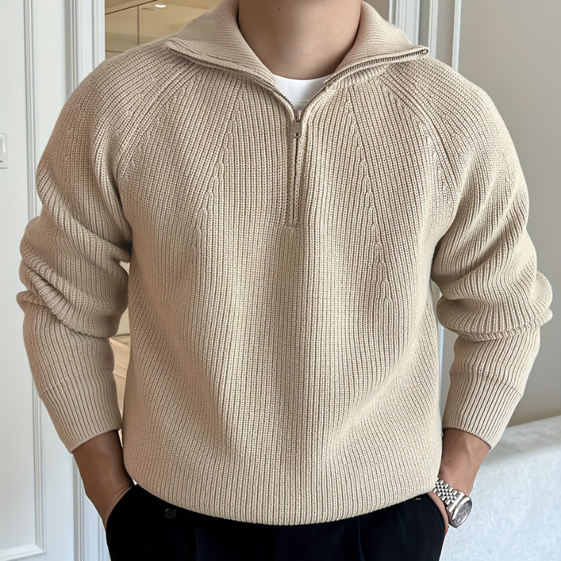 Sweaters Men | Chunky Knit | Half Zip | Classic Design